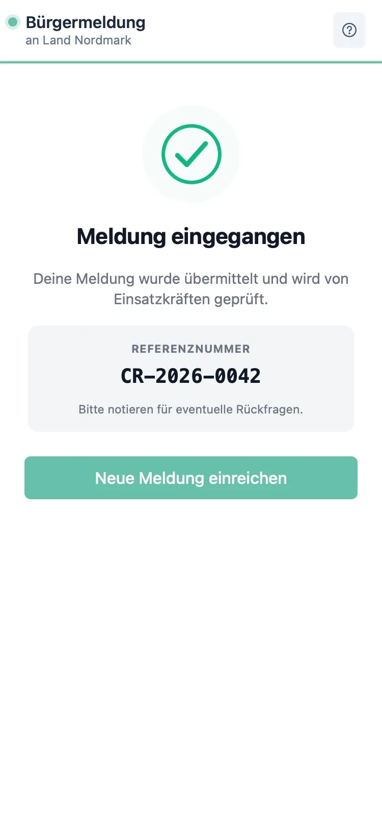 Fertig – mit Referenznummer