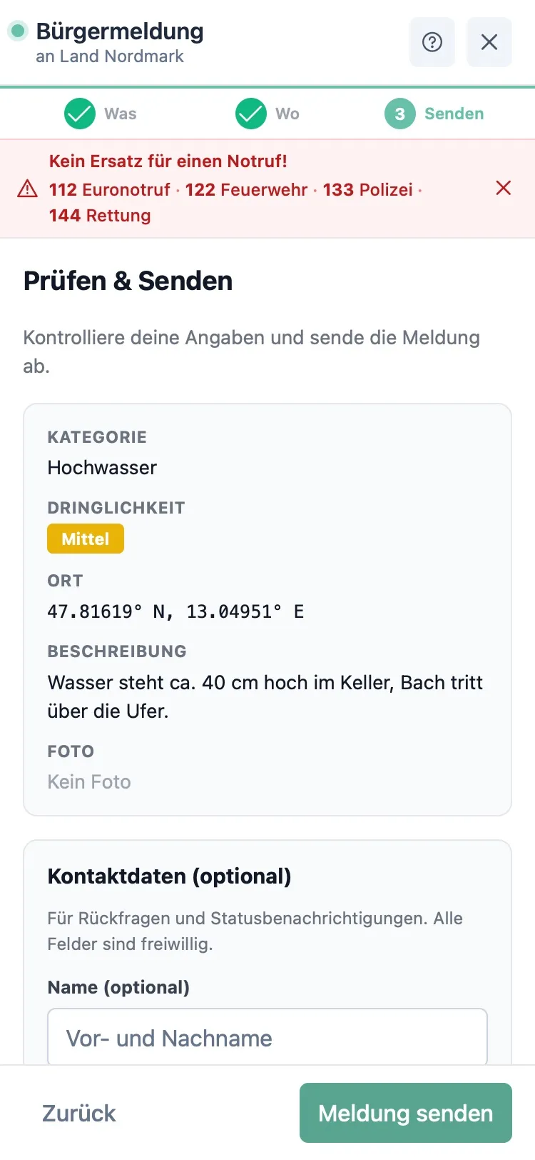 3 – Prüfen und senden