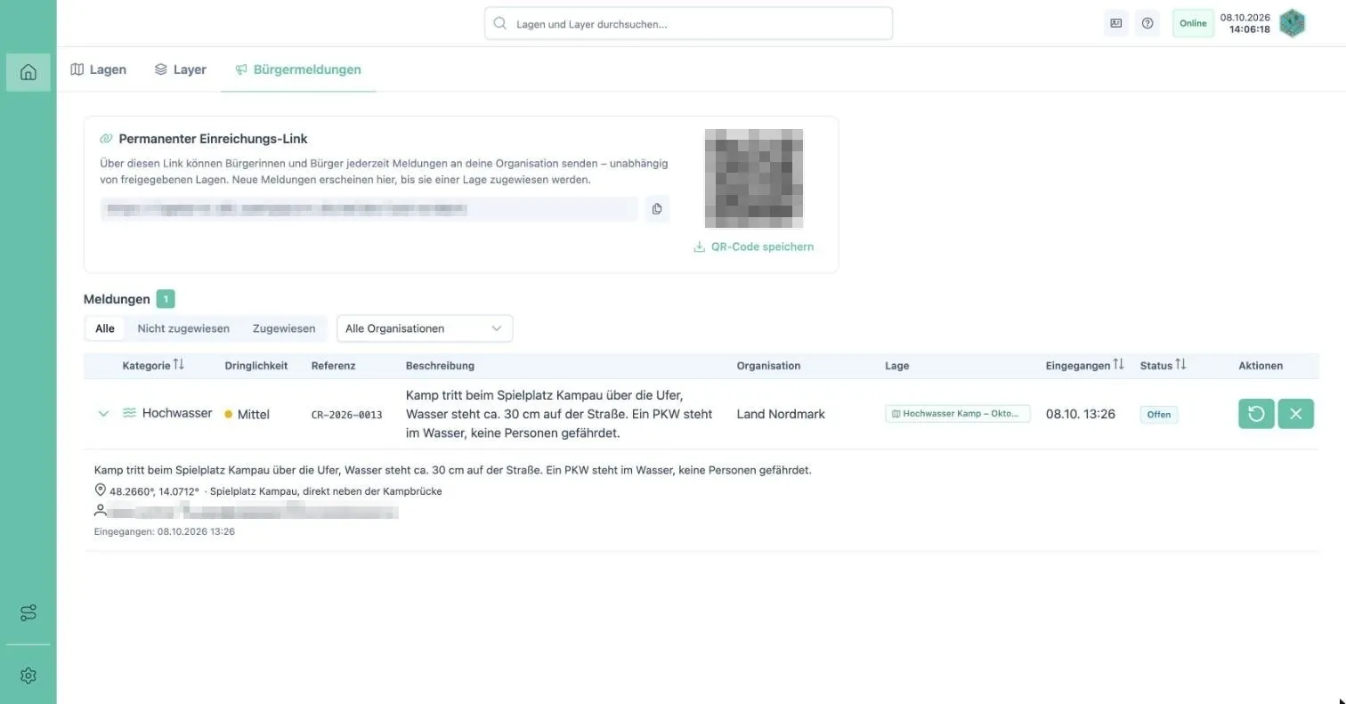 Meldung vor der Zuweisung