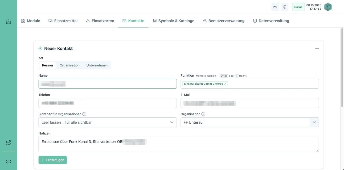Neuer Kontakt mit Funktionen als Chips