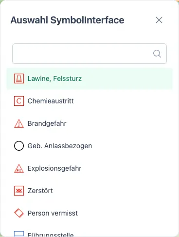 Interface Symbolauswahl