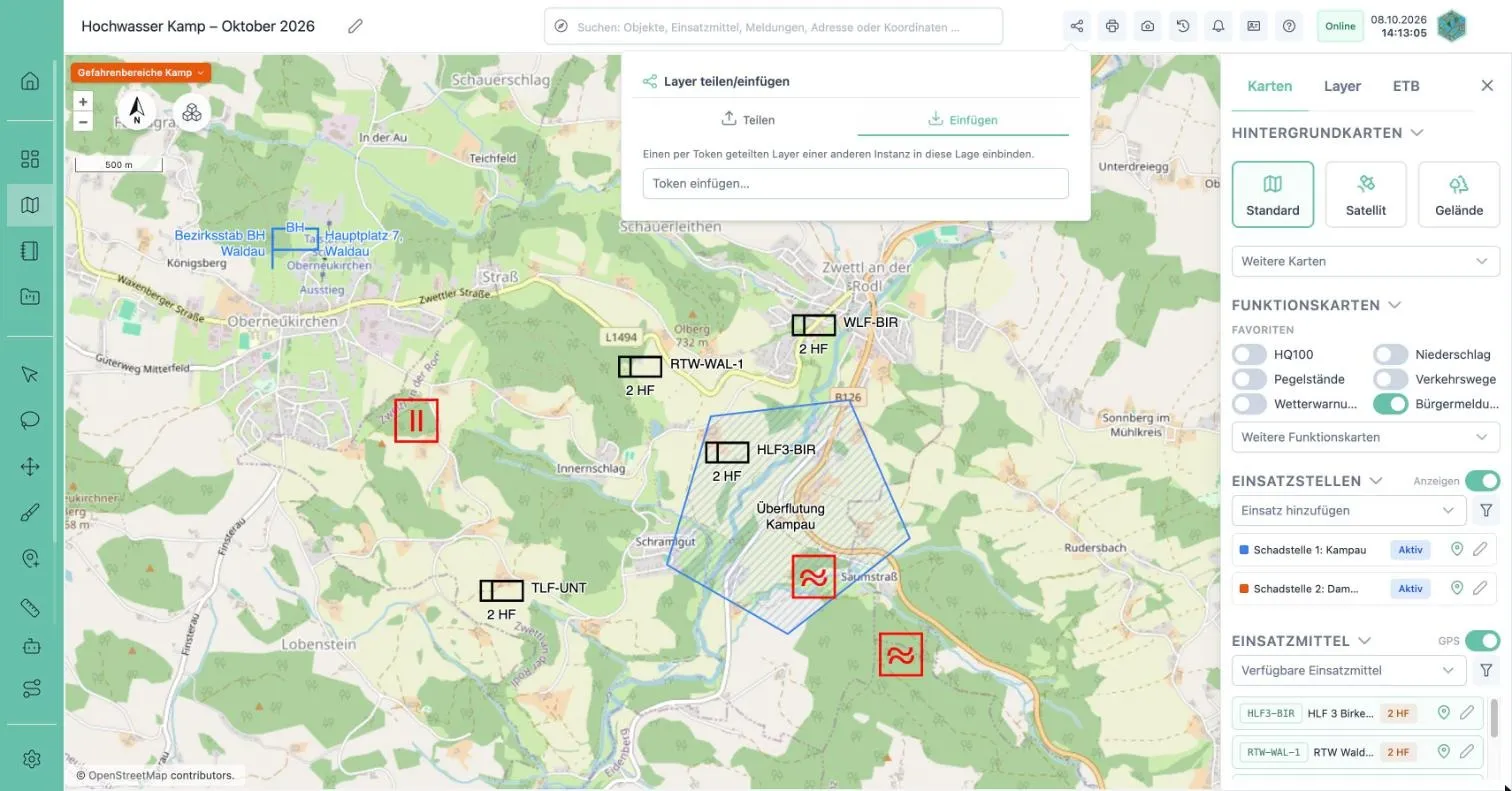 Layer einfügen per Token