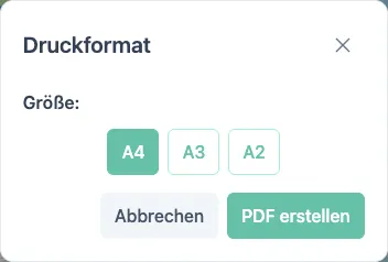 Druckformat Auswahl