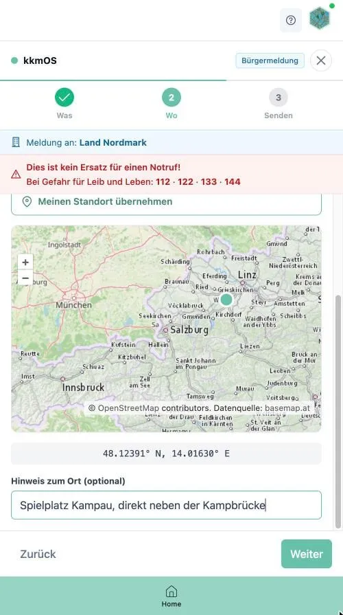 Schritt 2 – Wo?