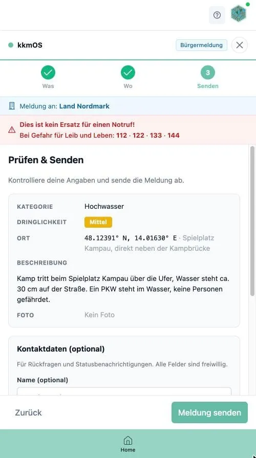 Schritt 3 – Prüfen & Senden