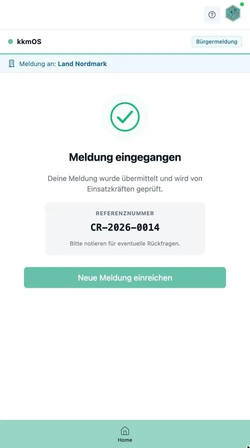 Bestätigung mit Referenznummer