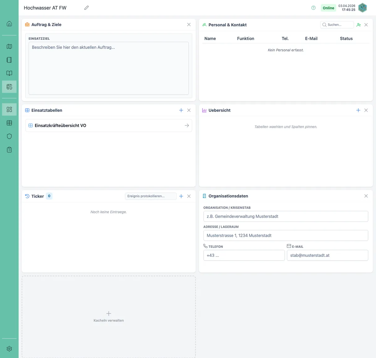 Dashboard Übersicht