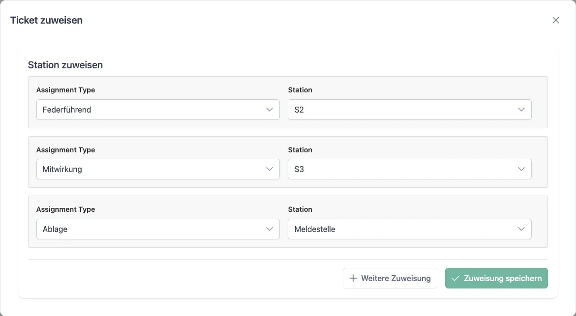 Zuweisung konfigurieren