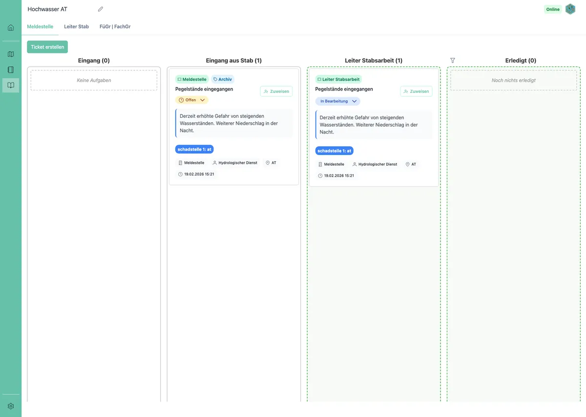 Meldung zur Zuweisung